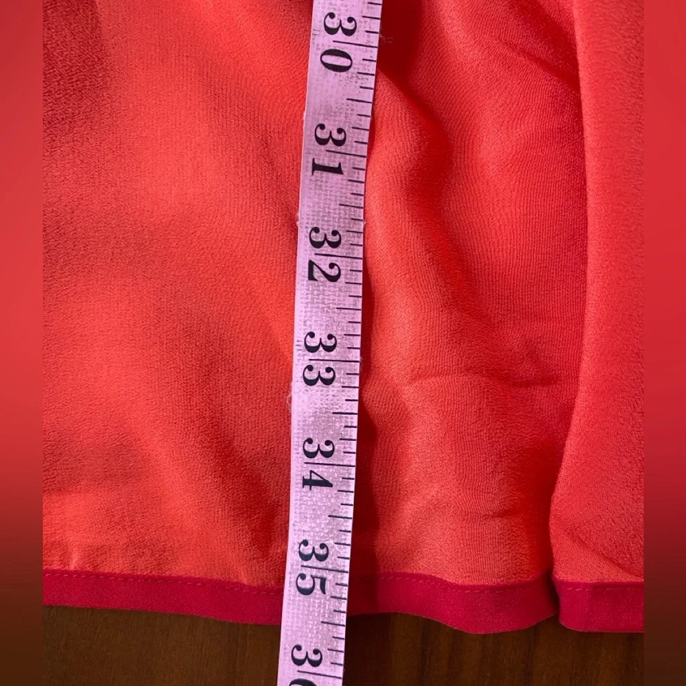 Anthropologie Girls from Savoy Becca 100% Silk Coral Red Dress, Size 4 Four - Picture 11 of 11
